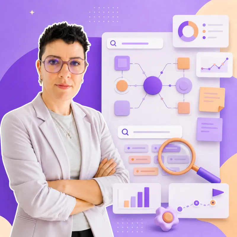 Jennifer Larcher construisant une stratégie de contenus SEO avec cocon sémantique